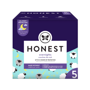 The Honest Company ผ้าอ้อมเด็กสำหรับกลางคืน ลายแกะหลับ ไซส์ 5 (44 ชิ้น)
